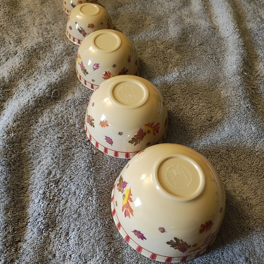 Wonderful Set of Five Melamine Nesting Measuring Cups Autumn leaves Motif